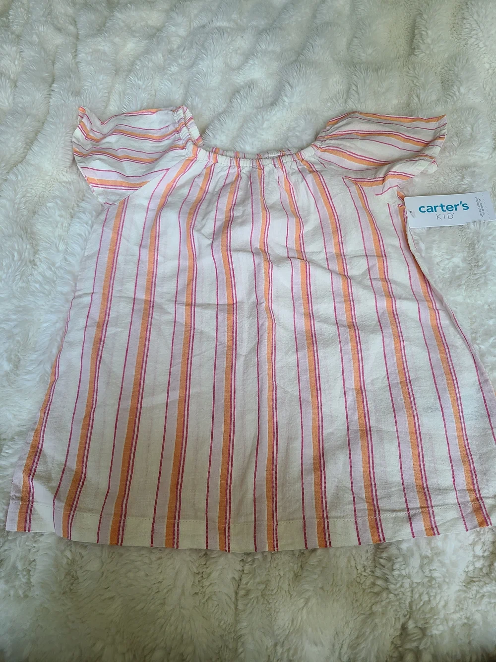 Carter's Striped Pink & Orange Girls Top Size 5